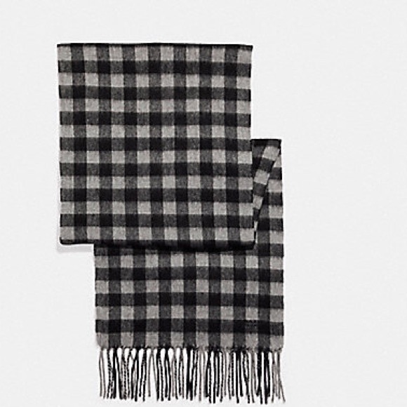 Coach Other - NWT COACH BUFFALO PLAID SCARF LIGHT GREY